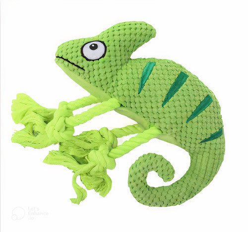 Cotton Rope Pet Toy Chameleon Green